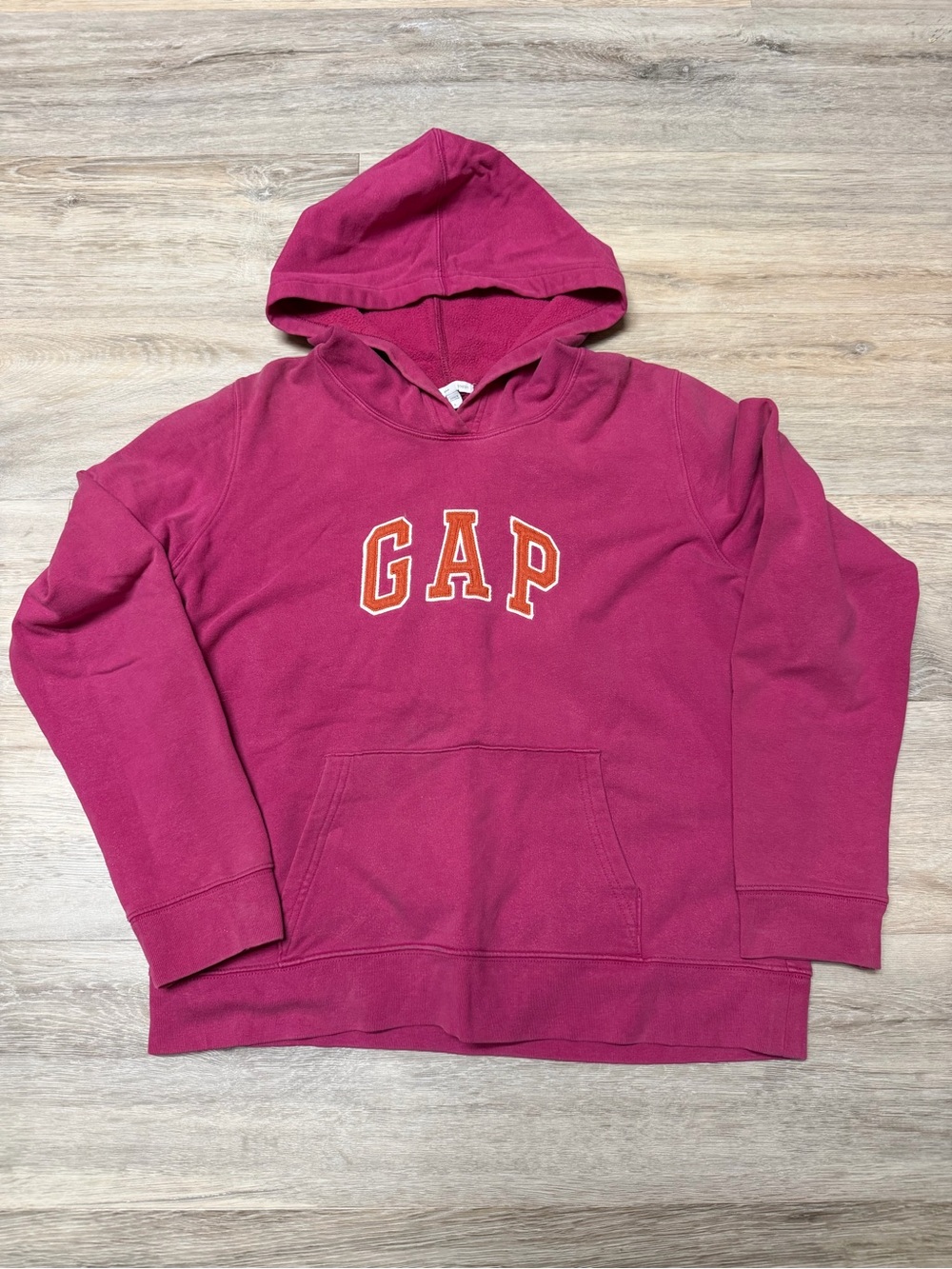 GAP Women’s Large Magenta Hooded Pullover Sweatshirts with Contrast Lettering